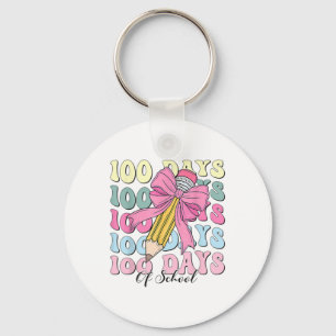 100 Tage der Schule Mädchen Coquette Bow 100. Tag Schlüsselanhänger