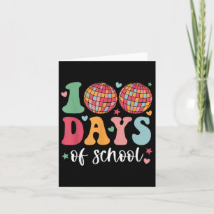 100 Tage der Schule Retro Disco 100. Tag Karte