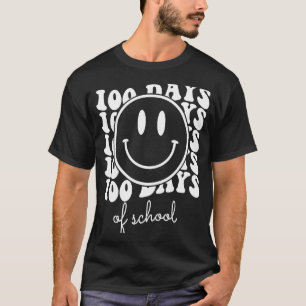 100 Tage der Schule Retro Lächeln Gesicht Happy 10 T-Shirt