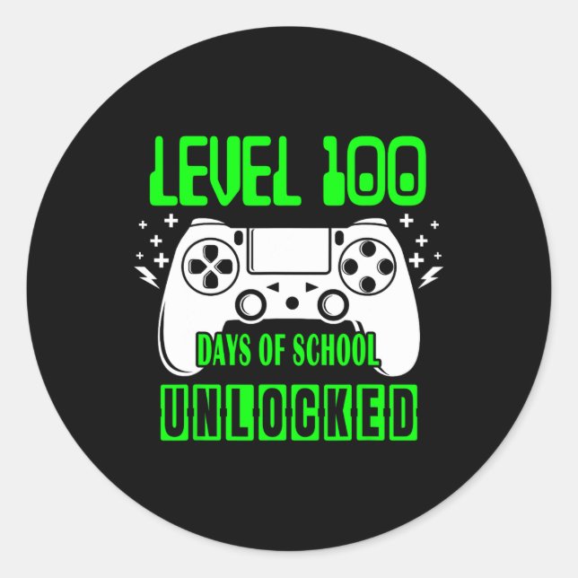 100 Tage der Schule ungesperrte Videospiele Boys G Runder Aufkleber (Vorderseite)