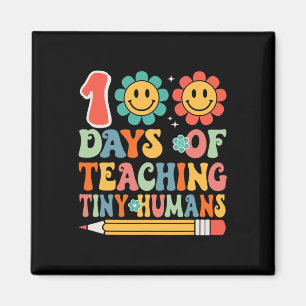 100 Tage des Unterrichts winziger Menschen Lehrer Magnet
