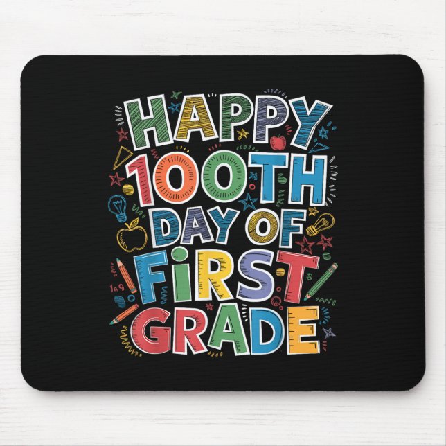 100 Tage erster Klasse Lehrer Kinder 100. Mousepad (Vorne)