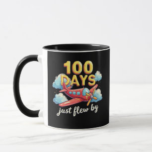 100 Tage fliegen mit dem Flugzeug 100 Tage Schulze Tasse