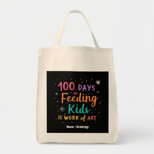 100 Tage Fütternd Kinder ist ein Kunstwerk: Tragetasche