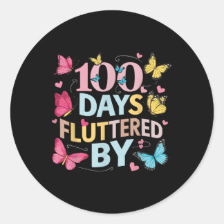 100 Tage geflattert durch den 100. Schultag Runder Aufkleber