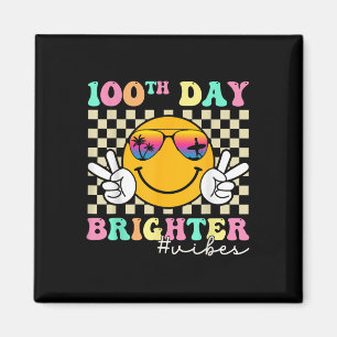 100 Tage Helliges Lächeln Gesicht 100. Schultag Magnet