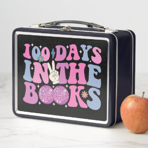 100 Tage im Buch Disco-Kugel Groovy Retro Metall Brotdose