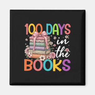 100 Tage im Buch Leseblumen-Schleifen-Lehrer S Magnet