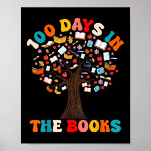 100 Tage in Büchern, die Lehrerin lesen 100 Tage Poster