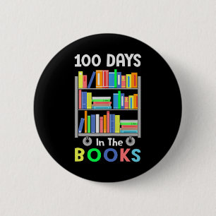 100 Tage in den Büchern Lesen Bibliothekarische Le Button