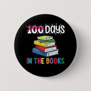 100 Tage in den Büchern Schulbibliothekarin Button