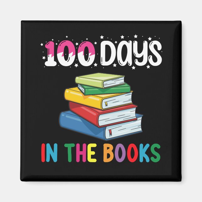 100 Tage in der Buchschule, die Bibliothekar lesen Magnet (Vorne)