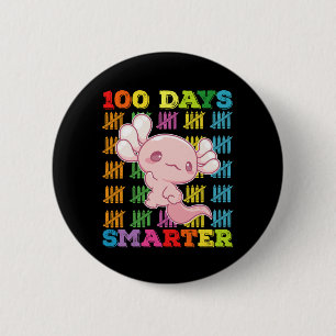 100 Tage intelligenter Axolotl 100. Schultag Button