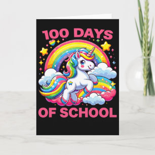 100 Tage intelligenteres Einhorn Cute Regenbogen 1 Karte