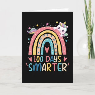 100 Tage intelligenteres Einhorn Cute Regenbogen 1 Karte