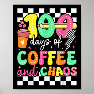 100 Tage Kaffee & Amp; Chaoslehrer Retro 10 Poster