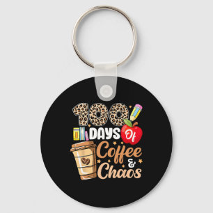 100 Tage Kaffee und Chaos Leopard 100 Tage Tee Schlüsselanhänger