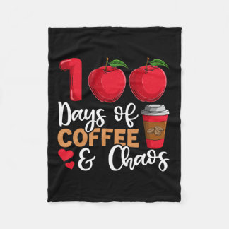 100 Tage Kaffee- und Chaoslehrer Fleecedecke