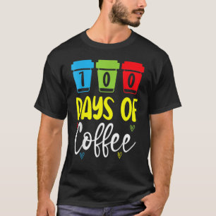 100 Tage Kaffeeschule Lehrer koffeinierter Polizis T-Shirt