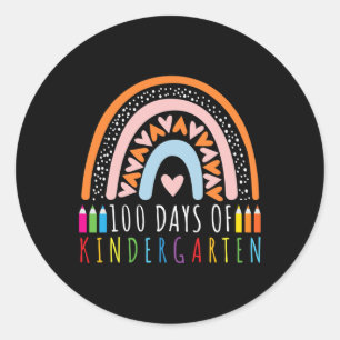 100 Tage Kindergarten 100. Schultag für T Runder Aufkleber