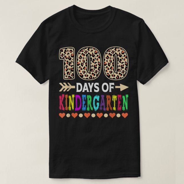 100 Tage Kindergarten 100. Schultag Leopa T-Shirt (Design vorne)