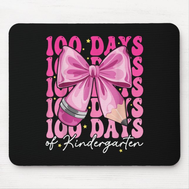 100 Tage Kindergarten Mädchen Bow 100. Tag Mousepad (Vorne)