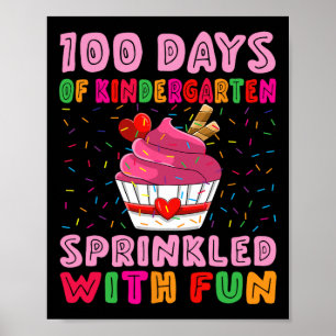 100 Tage Kindergarten mit Fun Cupcake G Poster