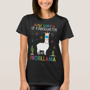 100 Tage Kindergarten No Probllama Llama Maske Q T-Shirt