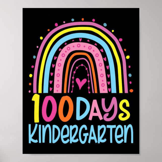 100 Tage Kindergarten Rainbow 100. Tag O Poster (Vorne)