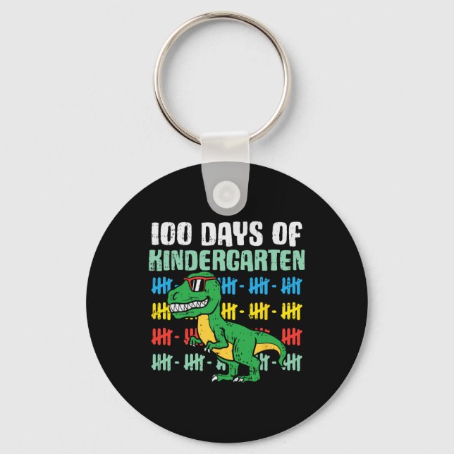 100 Tage Kindergarten Trex Dinosaurier 100. Tag s Schlüsselanhänger (Vorderseite)