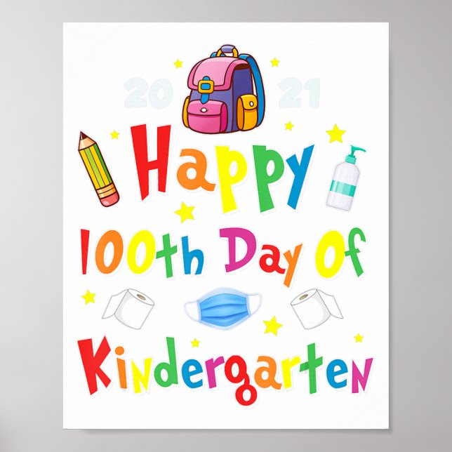 100 Tage Kindergartenlehrer Poster (Vorne)
