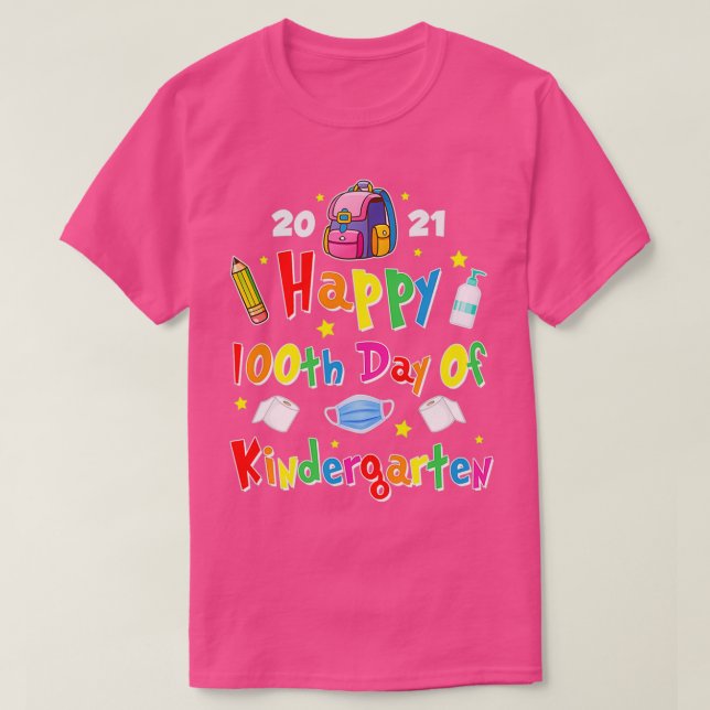 100 Tage Kindergartenlehrer T-Shirt (Design vorne)