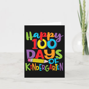 100 Tage Kindergartenlehrer und Kinder farbenfroh Karte
