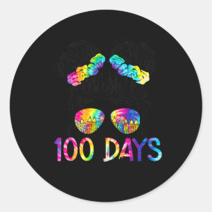 100 Tage klüger Glück 100 Tage der Schule Messy, a Runder Aufkleber