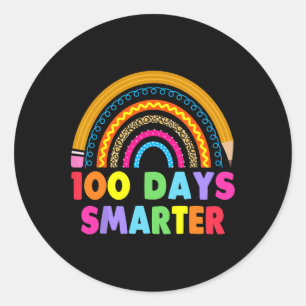 100 Tage klüger glücklicher 100. Schulrau Runder Aufkleber