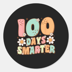 100 Tage klüger glücklicher 100. Schultag Runder Aufkleber