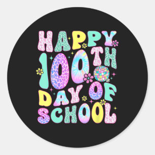 100 Tage klüger glücklicher 100. Tag der Gefärbte Runder Aufkleber