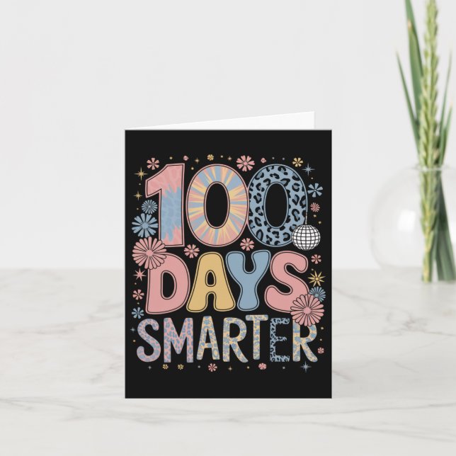 100 Tage klüger glücklicher 100. Tag der Schule Ki Karte (Vorderseite)