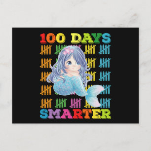 100 Tage klüger Meerjungfrau 100. Schultag Postkarte