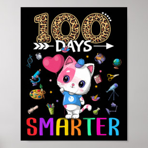 100 Tage klüger Niedliches Cat Girl Happy 100. Poster