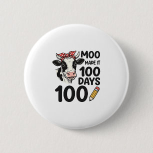 100-Tage-Kuh-Shirt Vintage-Gravur-Schuldesign Button