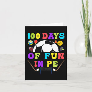 100 Tage Lehrer Gymnastik Trainer Phys Ed Te Karte