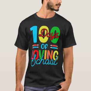 100 Tage liebe Schulfarbe Bunte Stifte Lehrer T-Shirt