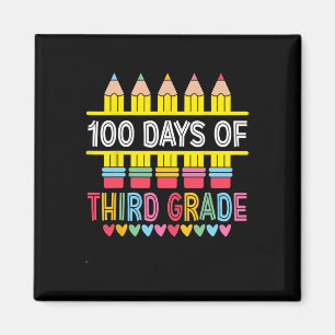 100 Tage Mädchen der dritten Klasse 100. Tag des S Magnet