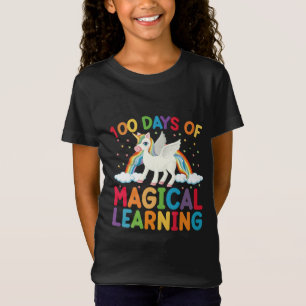 100 Tage magisches Lern-Schul-Einhorn-Mädchen  T-Shirt
