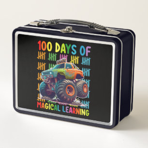 100 Tage magisches Lernen Monstertruck-Schule Metall Brotdose