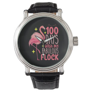 100 Tage mit meiner fantastischen Flamingo-Herde-S Armbanduhr