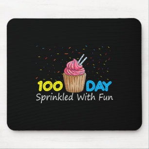 100 Tage mit Spaß-Cupcake besprenkelt 100 Tage Sch Mousepad
