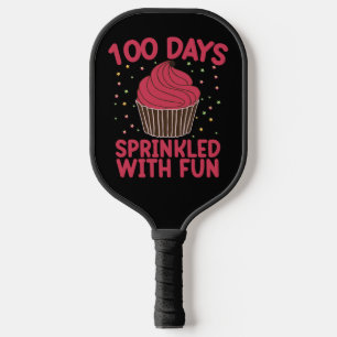 100 Tage mit Spaß gesprenkelter Cupcake Schulmädch Pickleball Schläger