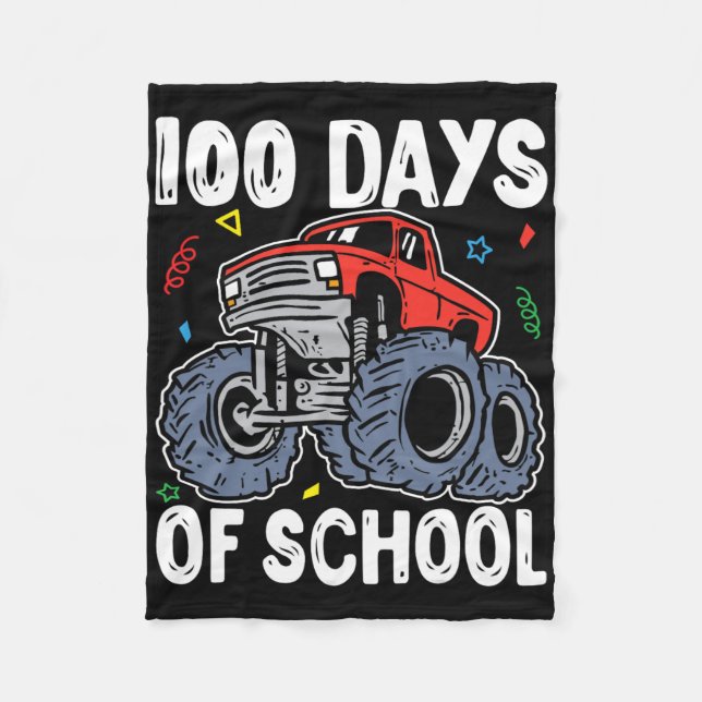100 Tage Monster LKW 100 Scho-Tag Fleecedecke (Vorderseite)